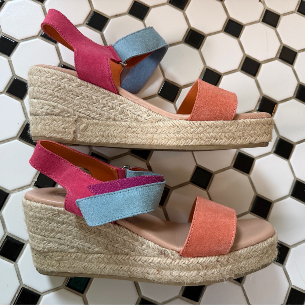 Colorful Espadrille Wedge Sandals